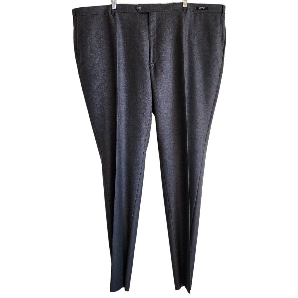 54R Jos A Bank Traveler Pants Mens Size Wool Tailored Fit Dress Pant Charcoal Sz
